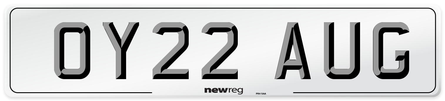OY22 AUG Number Plate from New Reg